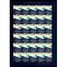 1985. Færøerne. Julemærkeark. Ufoldet. Nordlyset.